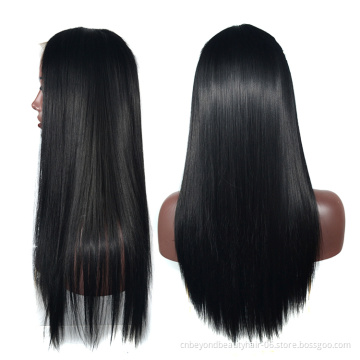 24inch Synthetic Heat Resistant Long Straight Fiber Hair 13x6 lace front wig with baby hair Wigs for Women